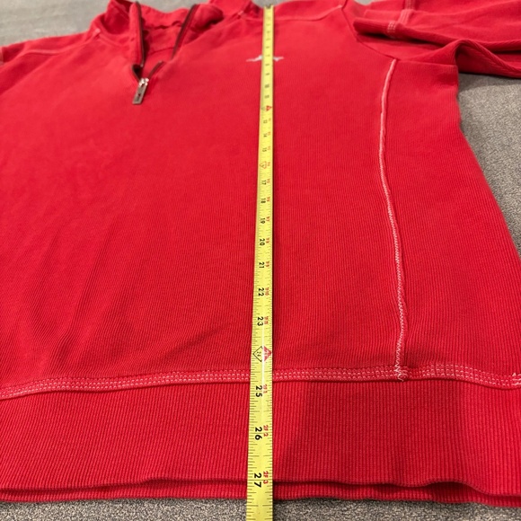 Tommy Bahama Classic Red 1/4 Zip with Light Blue Embroidered Logo - Picture 5 of 6